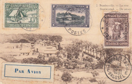 Belgium Kongo Postcard Airmail 1931 - Cartas & Documentos