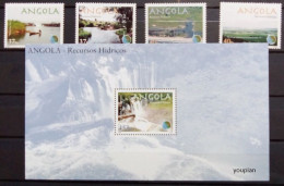 Angola 2008, Water Reservs, MNH S/S And Stamps Set - Angola