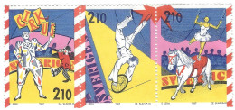 1987 Swedish Circus Art, Sweden - Lot Of 3 Stamps - Gebraucht