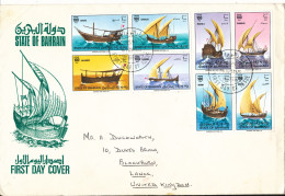 Bahrain FDC 16-6-1979 Sailing Ships Complete Set Of 8 In To Block Of 4 With Cachet - Bahrein (1965-...)