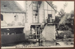 Cpa 24 Dordogne Moulin De LOS PrèsTERRASSON (Moulin De Losse), Animée, éd Domège, écrite - Terrasson-la-Villedieu