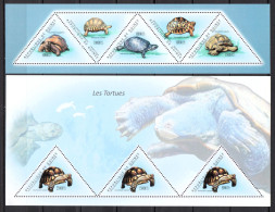 Guinea 2 MNH Minisheets From 2011 - Tortugas