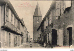 D32  MASSEUBE  Le Clocher Et La Rue De L'Église - Autres & Non Classés