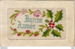 BONNE ANNÉE CARTE FANTAISIE BRODÉE ............ HOUX - Embroidered