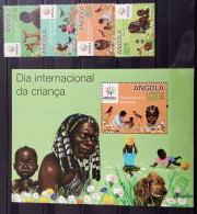 Angola 2010, EXPO 2010 Shanghai - World Children Day, MNH S/S And Stamps Set - Angola