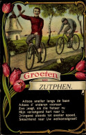 CPA Zutphen Gelderland, Radfahrer, Tulpen, Fahrräder - Autres & Non Classés