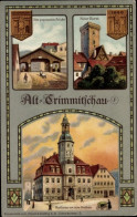 Lithographie Crimmitschau In Sachsen, Roter Turm, Gedeckte Brücke, Rathaus, Stadtrechtsfeier 1914 - Sonstige & Ohne Zuordnung
