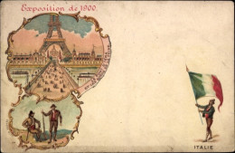 Lithographie Paris, Weltausstellung 1900, Pont D'Iena, Italien - Other & Unclassified