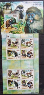 Angola 2011, Fauna - Monkey, Two MNH S/S - Angola