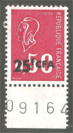 XW01-1522 Réunion CFA 25f Sur 0.50 Marianne Bequet Rouge Numéro Feuille MNH ** Neuf SC - Nuovi