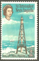XW01-1513 St Christopher Nevis Anguilla Phare Sombrero Lighthouse Lichtturm Faro No Gum - St.Kitts And Nevis ( 1983-...)