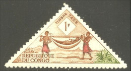 XW01-1507 Congo Triangle Chaise Porteur Sedan Chair Postage Due Taxe No Gum - Mint/hinged