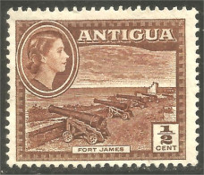 XW01-1474 Antigua Fort James Canon Cannon No Gum - Militaria