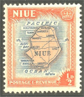 XW01-1446 Niue Ile Island Map Carte MNH ** Neuf SC - Geographie
