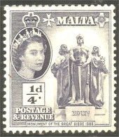 XW01-1442 Malta 1/4 D Monument Siege 1565 No Gum - Malte