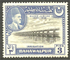 XW01-1411 Bahawalpur Silver Jubilee 3 Pies Irrigation Eau Water Agriculture No Gum - Agriculture