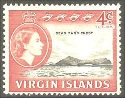 XW01-1382 Virgin Islands Iles Vierges Dead Man Chest Mountain No Gum - British Virgin Islands