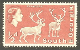 XW01-1363 South Georgia Reindeer Renne Rentier Reno No Gum - Georgias Del Sur (Islas)