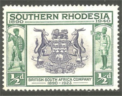 XW01-1327 Southern Rhodesia British South Africa Company Elephant Elefante Norsu Olifant No Gum - Elephants