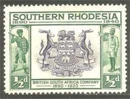XW01-1326 Southern Rhodesia British South Africa Company Armoiries Coat Arms No Gum - Rhodesia Del Sud (...-1964)