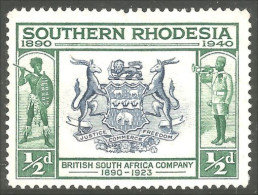 XW01-1328 Southern Rhodesia British South Africa Company Voilier Bateau Sailing Ship Boat Arms No Gum - Ships