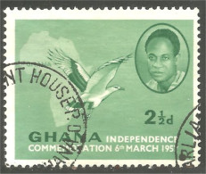 XW01-1309 Ghana 2 1/2d Indépendence Independence Oiseau Bird Uccello Vogel Mouette Gull Mowe - Ghana (1957-...)