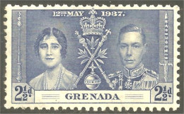 XW01-1252 Grenada 1937 Coronation Couronnement George VI MH * Neuf - Koniklijke Families