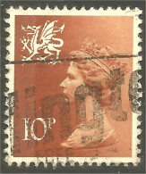 XW01-1225 Wales Monmouthshire Queen Elizabeth II 10p Brown - Gales