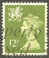 XW01-1226 Wales Monmouthshire Queen Elizabeth II 12p Green - Pays De Galles