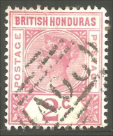 XW01-1168 British Honduras Reine Queen Victoria 2c Rose - Familles Royales