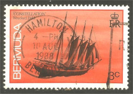 XW01-1144 Bermuda Bateau Voilier Constellation Sailing Ship Segelschiff HAMILTON Postmark - Barche