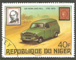XW01-1085 Niger Car Automobile Rowland Hill Timbre Sur Timbre Stamp On Stamp - Auto's