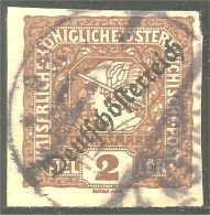 XW01-1905 Autriche 2 Heller Brown Surcharge DeutschOsterreich - Gebraucht