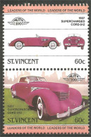 XW01-1864 St Vincent Automobile Car Auto 1937 Supercharged Cord 812 MNH ** Neuf SC - Coches