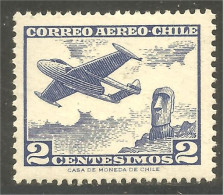 XW01-1855 Chile Avion Airplane Statue Pâques Easter Island Aereo MNH ** Neuf SC - Airplanes