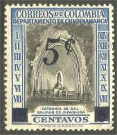 XW01-1817 Mexico Cathédrale Sal Salinas Zipaquira Cathedral Surcharge 5c MNH ** Neuf SC - Kerken En Kathedralen