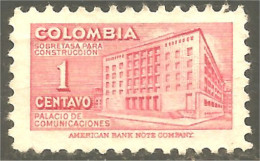 XW01-1814 Colombie Palais Communication Palace No Gum - Télécom
