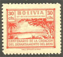 XW01-1809 Bolivia 30 Cts Orange Creation Beni Bateau Boat MNH ** Neuf SC - Barcos