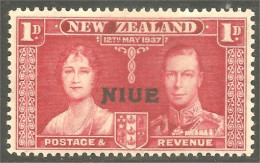 XW01-1804 Niue 1937 Coronation Couronnement 1968 MH * Neuf - Royalties, Royals
