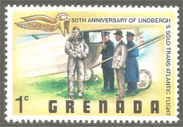 XW01-1778 Grenada Avion Airplane Flugzeug Aereo Charles Lindbergh MNH ** Neuf SC - Aviones