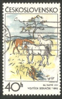 XW01-1741 Czechoslovakia Tableau Painting Cheval Horse Pferd Paard Caballo Cavallo - Paarden