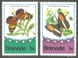 XW01-1684 Grenada 2 Papillon Butterfly Schmetterling Farfala Mariposa MNH ** Neuf SC - Farfalle