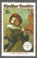 XW01-1662 Rwanda Joueur Flute Flote Flauto Flauto Musique Music Tableau Leyster Painting Violon Violin MNH ** Neuf SC - Music