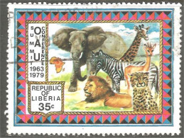 XW01-1634 Liberia Eléphant Lion Giraffe Zèbre Guépard Antilope Elefante Lowe Girafe Zebra Cheetah Gazelle - Elefanten