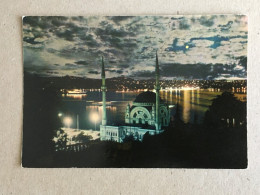 Turkey Istanbul The Mosque Ogf Dolmabahce And Bosphorus By Night Nocturne Bei Nacht - Turkey