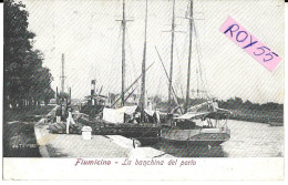 Lazio-fiumicino La Banchina Del Porto Veduta Banchina Nave Veliero Marinai Animatissima 1906 (f.picc./v.retro) - Fiumicino