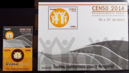 Angola 2014, Census, MNH S/S And Stamps Set - Angola