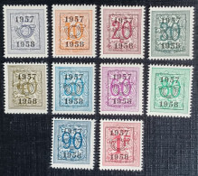 Belgie 1957/58 Obp.nrs.PRE 666/675 Cijfer Op Heraldieke Leeuw - Type E - Reeks 50 - Typos 1951-80 (Ziffer Auf Löwe)