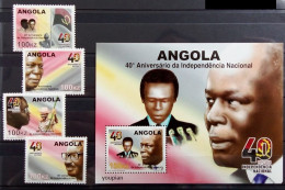 Angola 2015, 40 Years Of Independence, MNH S/S And Stamps Set - Angola