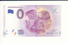 Billet Touristique 0 Euro - OCEANOPOLIS BREST - UEJX - 2018-1 - N° 1112 - Billet épuisé - Sonstige & Ohne Zuordnung